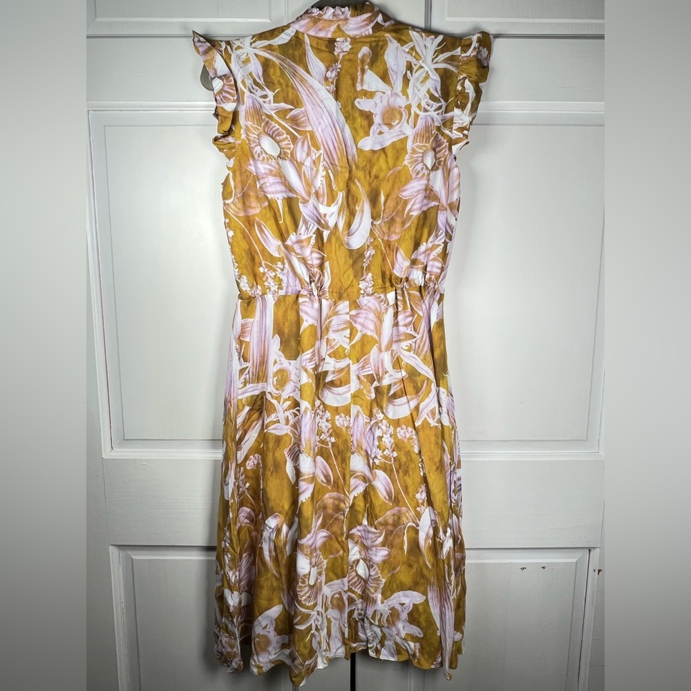 NWT Atelier New York Floral Print Midi Dress in Copper & Pink size 6 - Picture 3 of 11